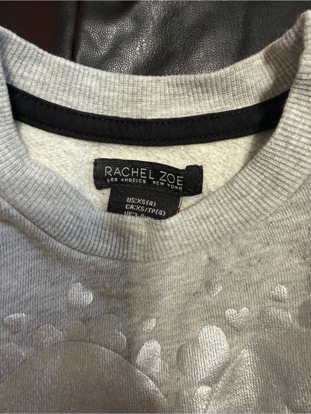 Rachel Zoe Girls' Gray Love Ruffles Sweatshirt & Black Faux Leather Flare pants - Picture 4 of 5